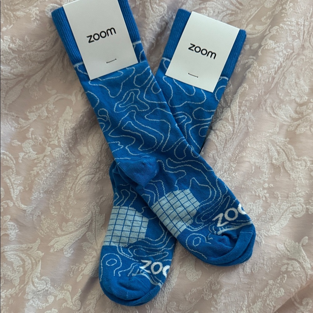 Zoom Men's Blue Geometric Casual Socks